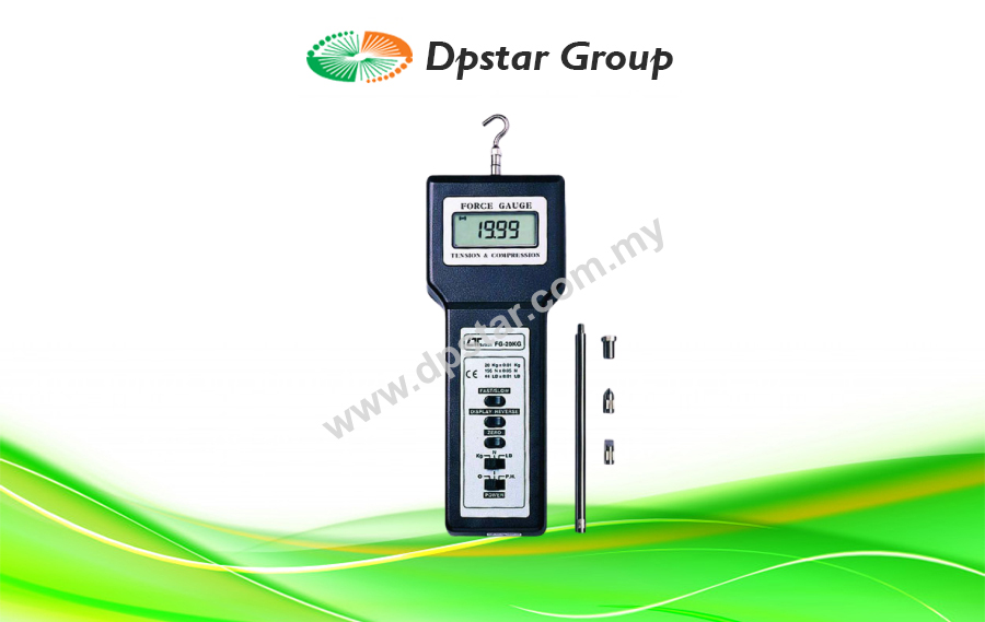 Lutron FG-20KG Electronic Digital Force Gauge Range: 20.00 Kg/44.10 LB/196.10 Newton for Tension & compression capability Alongwith Calibration Certificate by INSTRUKART 